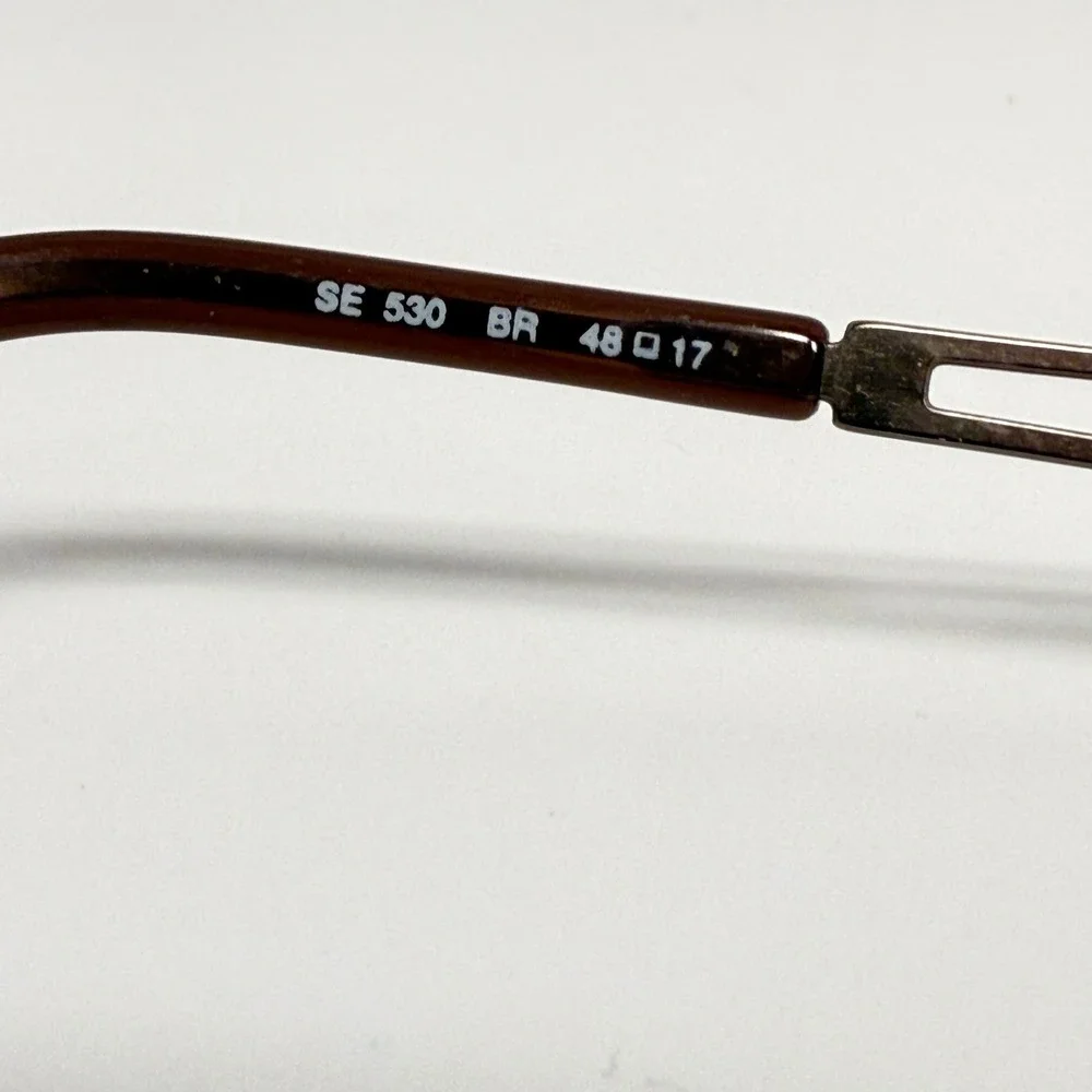 Spicy Eyes SE 530 BR Eyeglasses Frames Brown Silver Swarovski Crystal 48-17